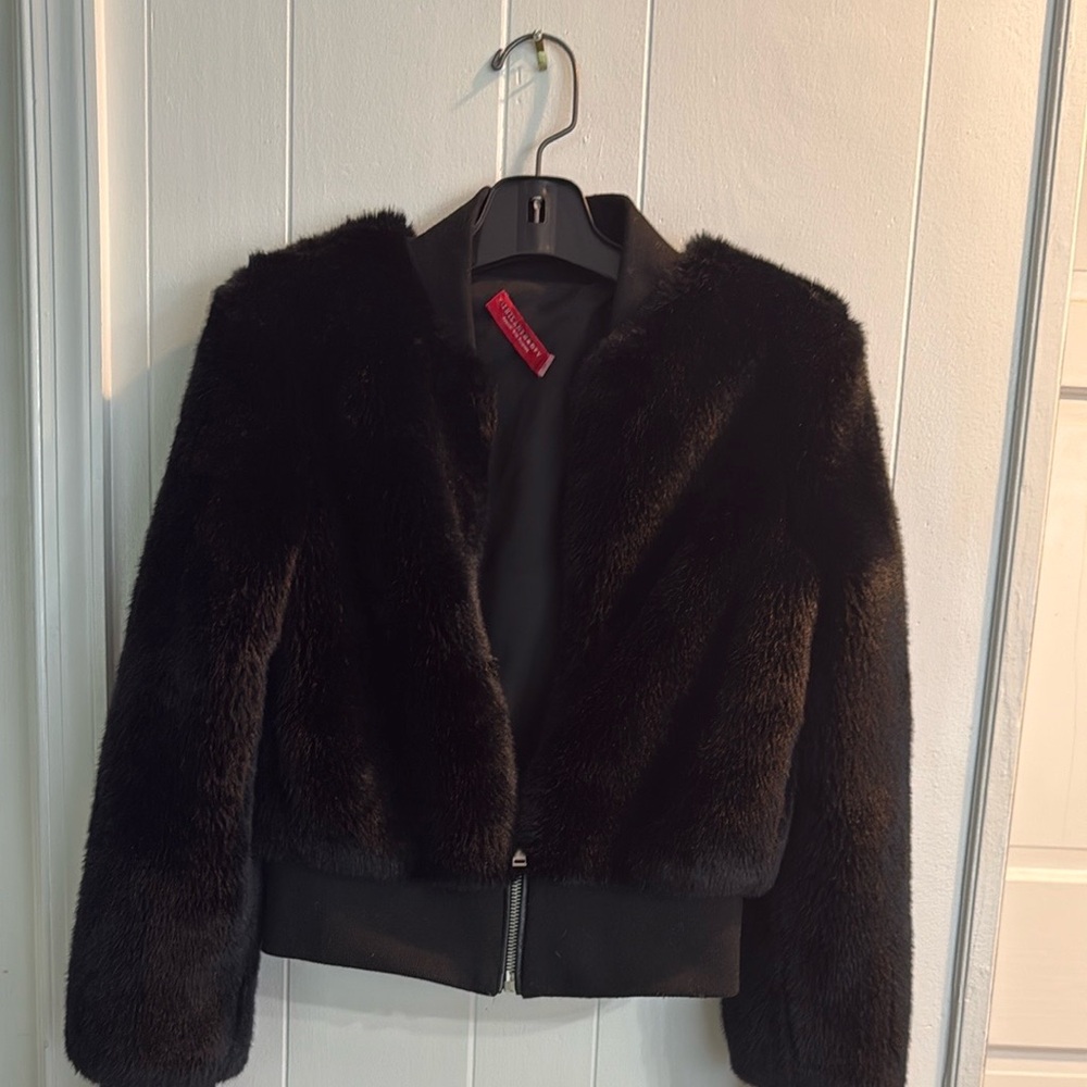 Philanthropy Clothing with purpose Black Faux Fur Jacket S